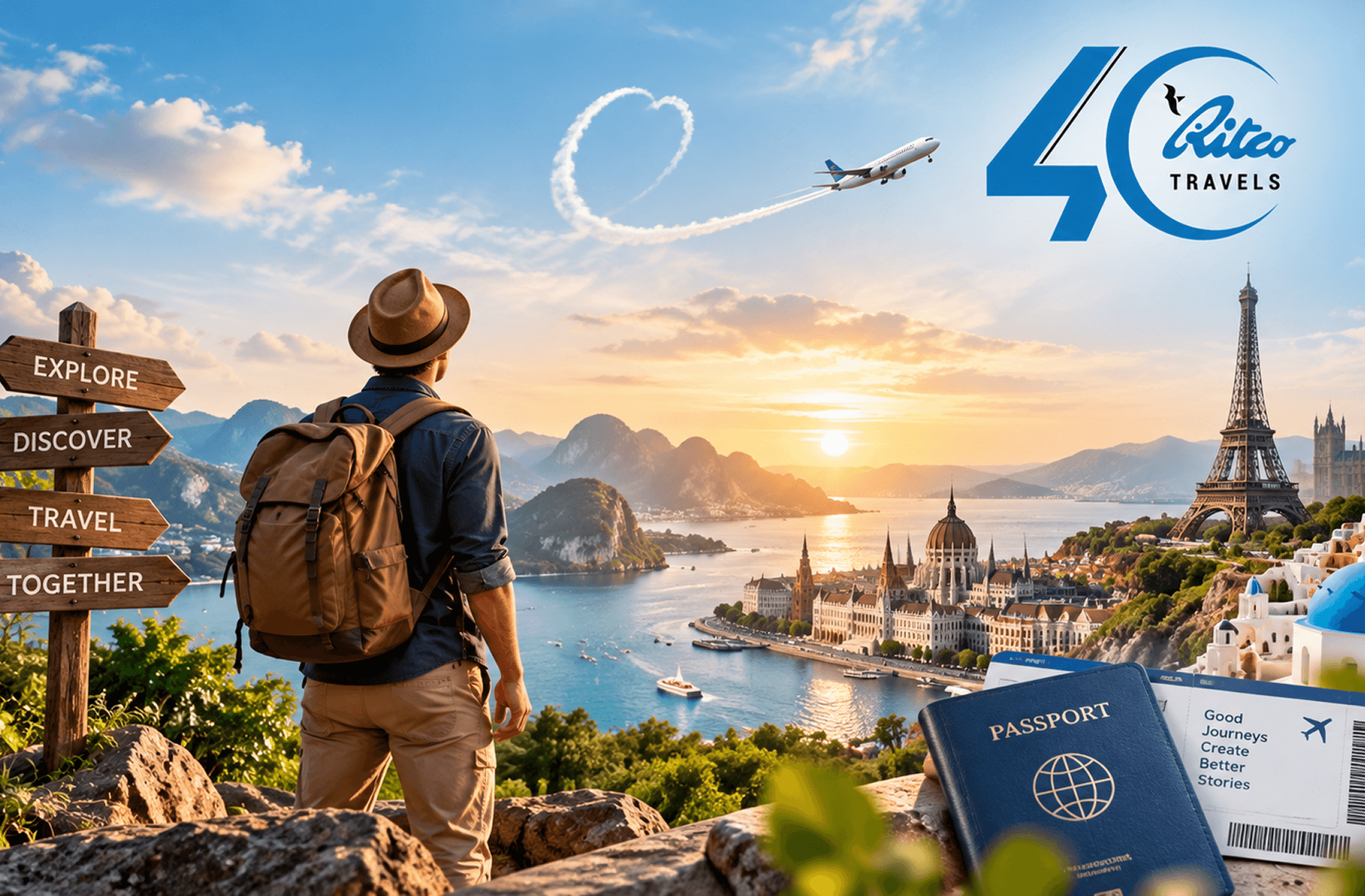Traveler enjoying scenic mountain and coastal destination