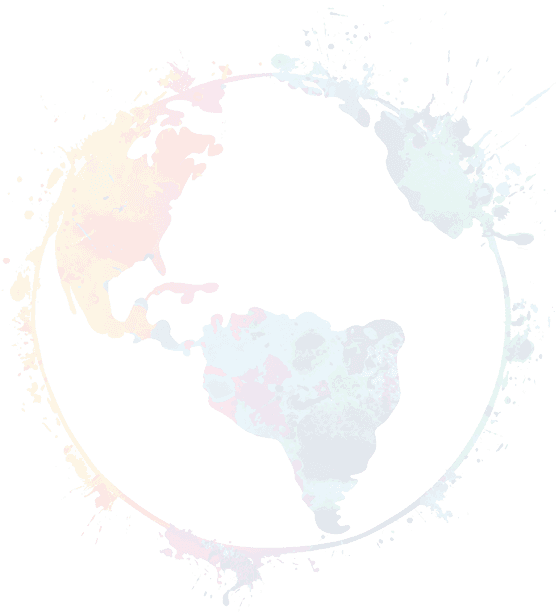 Watercolor Rainbow Earth Globe
