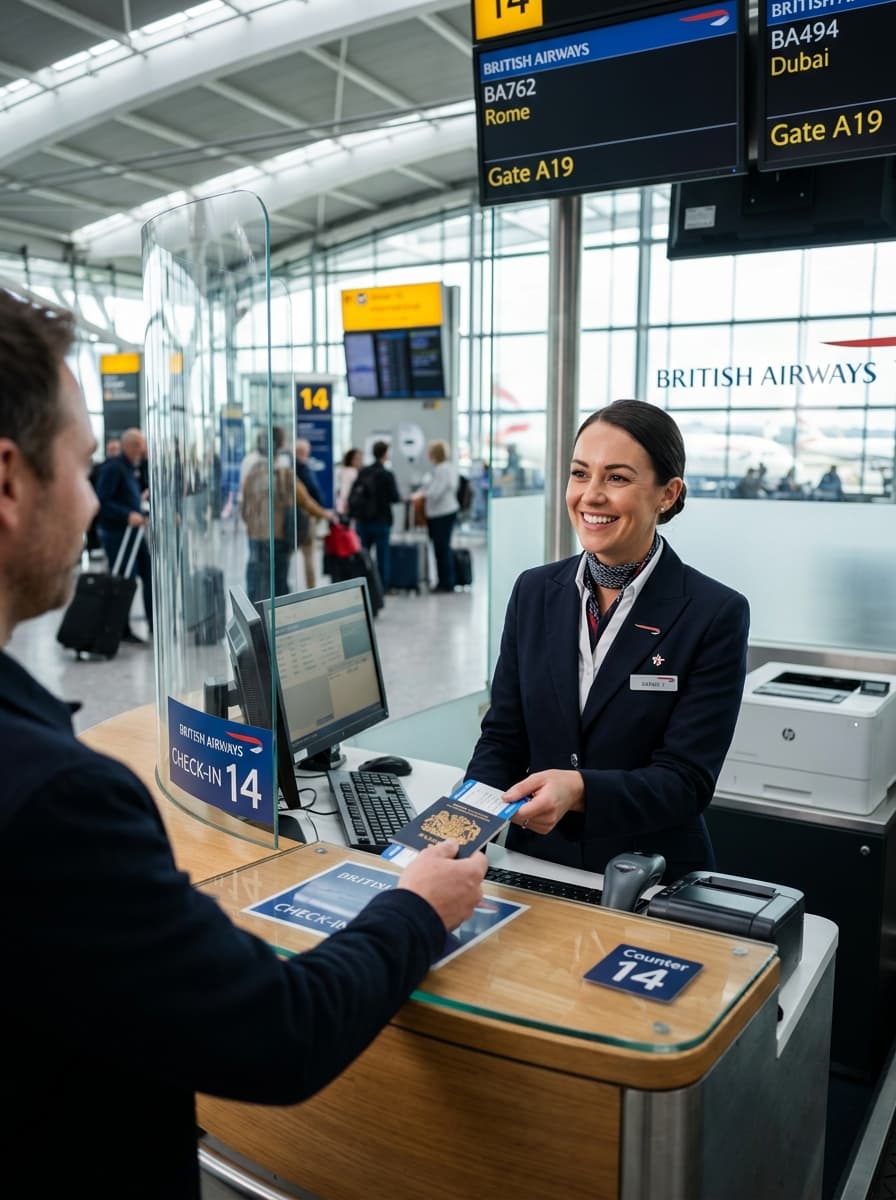 Airport check-in counter agent
